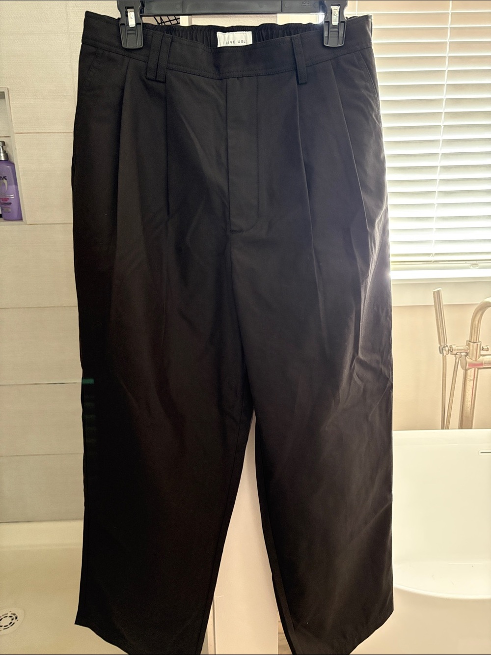 I Love Ugly Black Men's Pleated Pants
